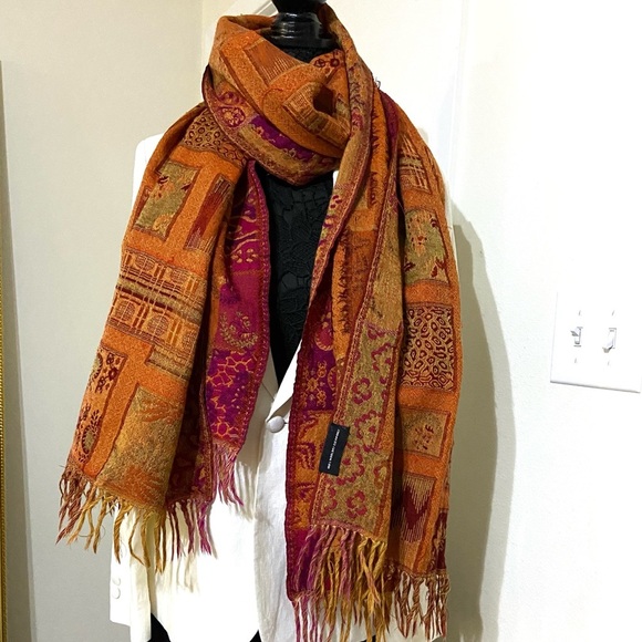 100% oversized wool scarf - Picture 3 of 9